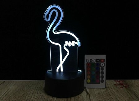 3D LED Creative Lamp Sign Flamingo  - Complete Set