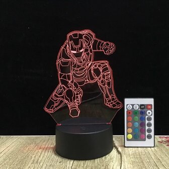 3D LED Creative Lamp Sign Iron Man - Complete Set