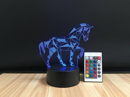 3D LED Creative Lamp Sign Statig Paard - Complete Set