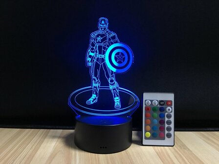 3D LED Creative Lamp Sign Captain America - Complete Set