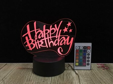 3D LED Creative Lamp Sign Happy Birthday - Complete Set