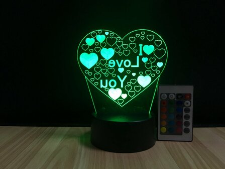 3D LED Creative Lamp Sign I Love You - Complete Set