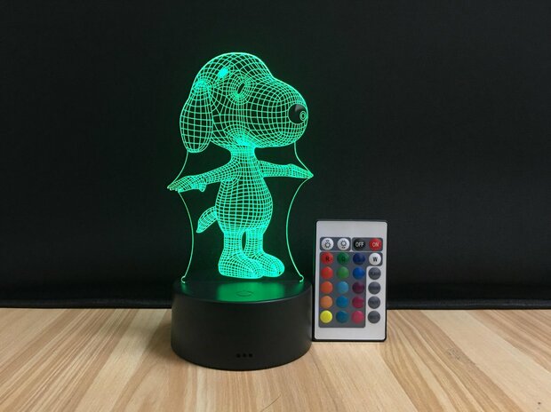3D LED Creative Lamp Sign Snoopy - Complete Set