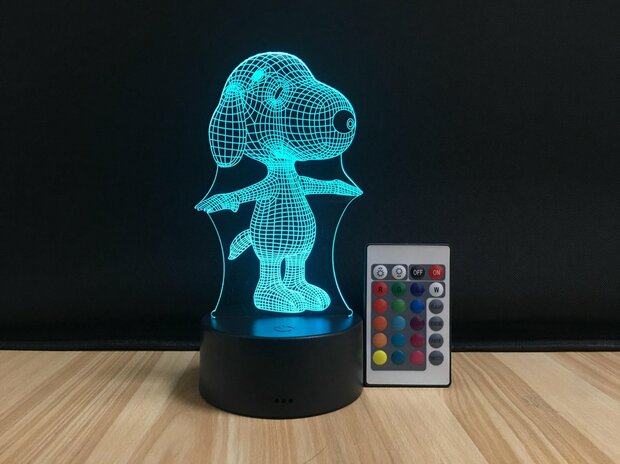 3D LED Creative Lamp Sign Snoopy - Complete Set