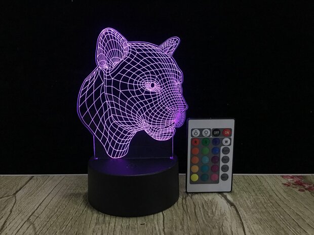 3D LED Creative Lamp Sign Luipaard - Complete Set