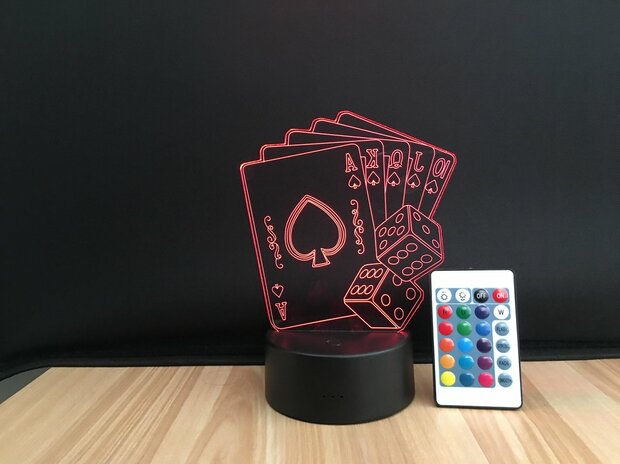 3D LED Creative Lamp Sign Poker Kaarten - Complete Set
