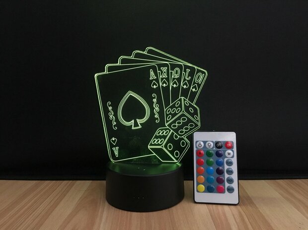 3D LED Creative Lamp Sign Poker Kaarten - Complete Set