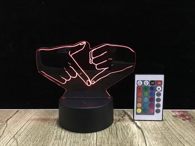 3D LED Creative Lamp Sign Handen - Complete Set