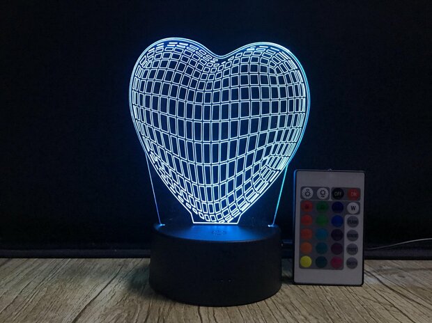 3D LED Creative Lamp Sign Hart - Complete Set