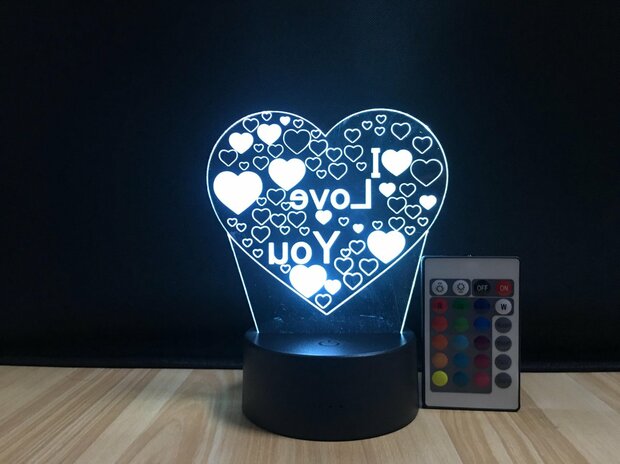 3D LED Creative Lamp Sign I Love You - Complete Set
